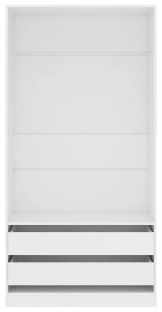 vidaXL fehér szerelt fa ruhásszekrény 100 x 50 x 200 cm