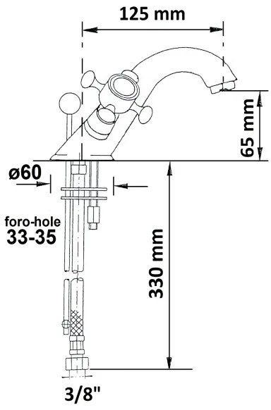 Sapho - ANTEA mosdócsaptelep leeresztővel, aranyszínű