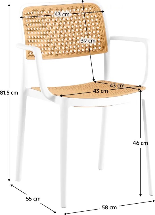 Rakásolható szék, fehér/bézs, RAVID TYP 2