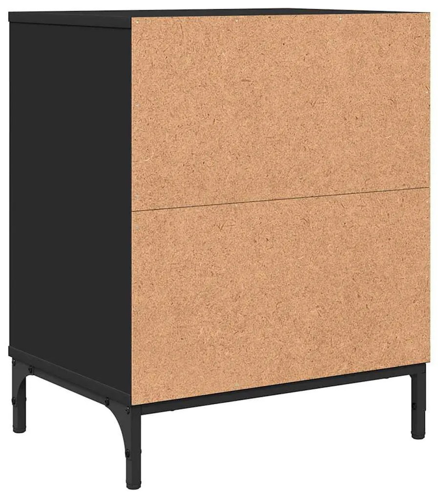 Éjjeliszekrények fiókkal 2 pcs Fekete 49 x 36 x 61 cm Faanyag