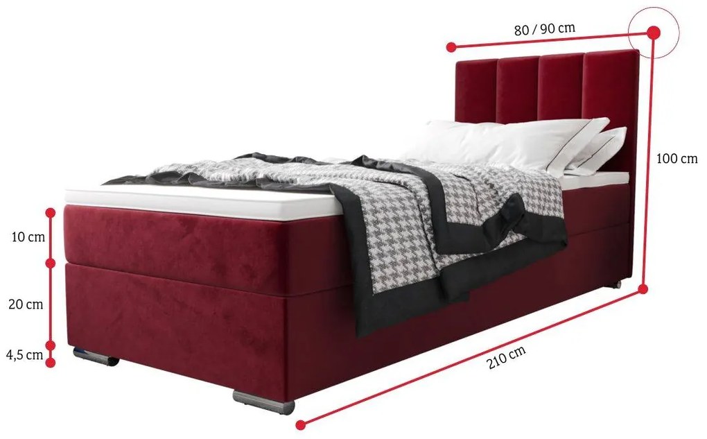 SARINA 2 kárpitozott ágy, 90x200, itaka 50, balos