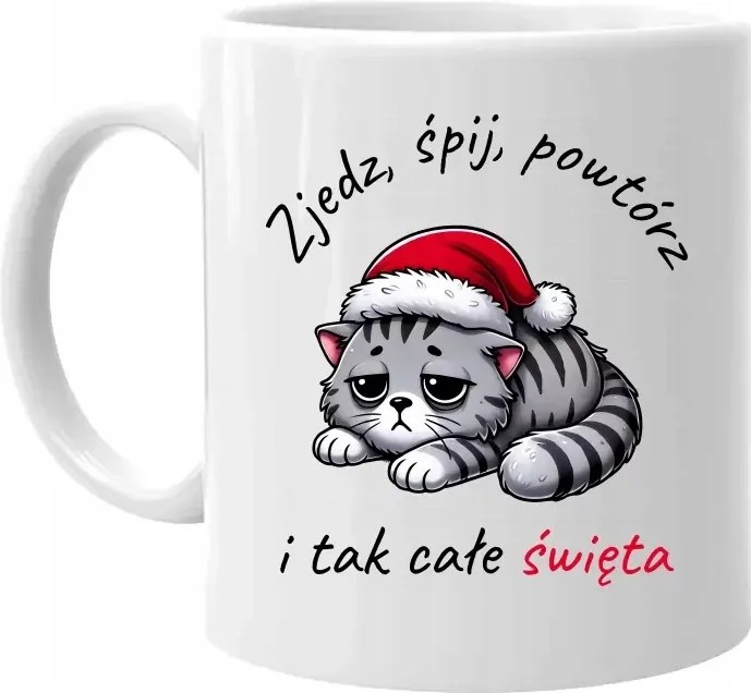 Egyél, aludj, ismételd meg az egész karácsonyt Karácsonyi Ajándék Bögre