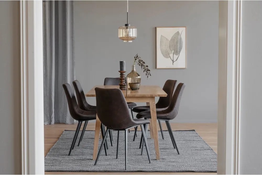 Melfort fa étkezőasztal tölgyfa dekorral, 180 x 90 cm - Rowico