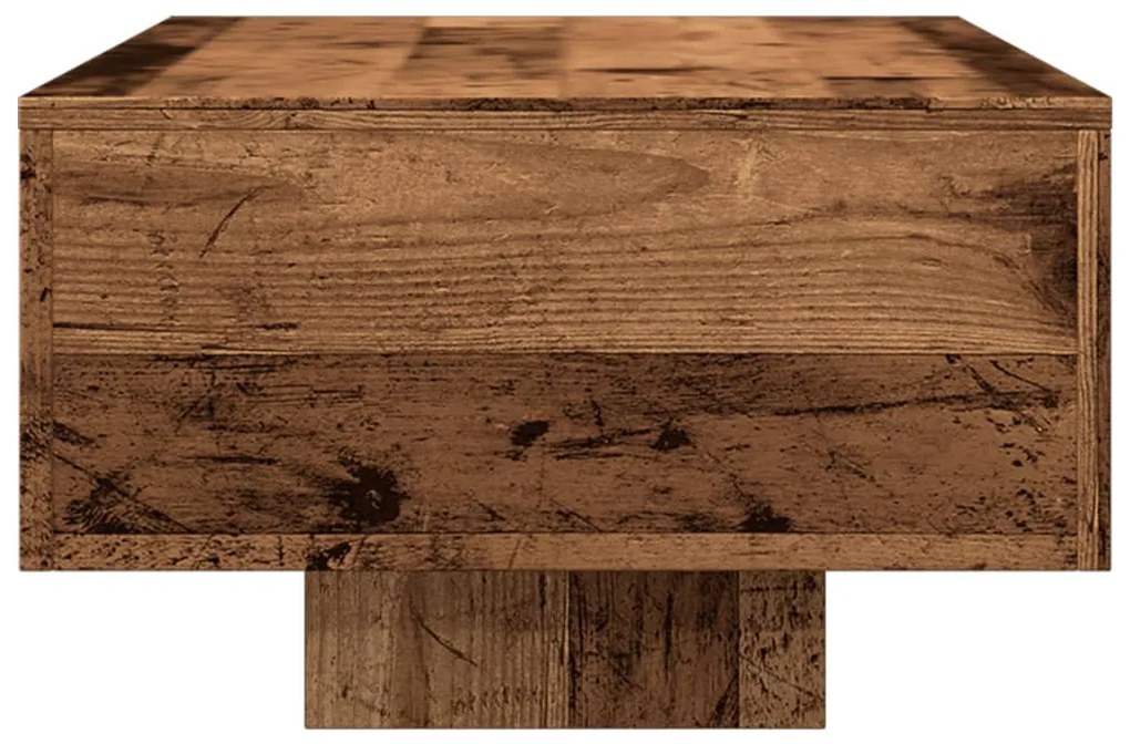 antik fa színű szerelt fa dohányzóasztal 100x49,5x31 cm