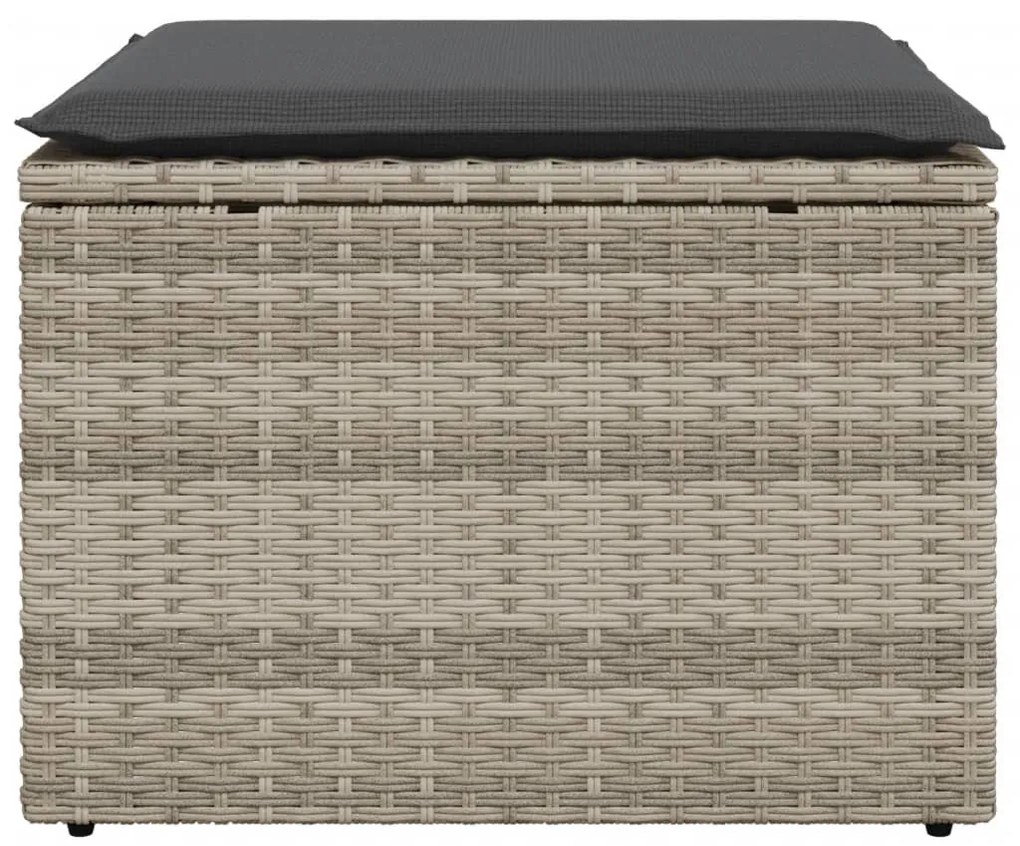 Világosszürke polyrattan kerti szék párnával 55 x 55 x 37 cm