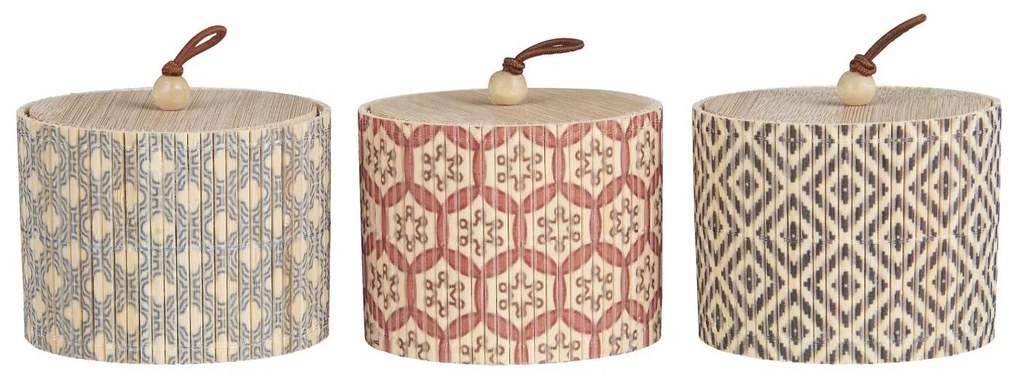 IB Laursen Kerek bambusz doboz fedéllel és mintával