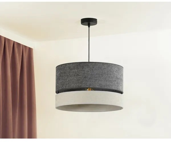 Duolla - Csillár zsinóron DOUBLE 1xE27/15W/230V átm. 40 cm szürke