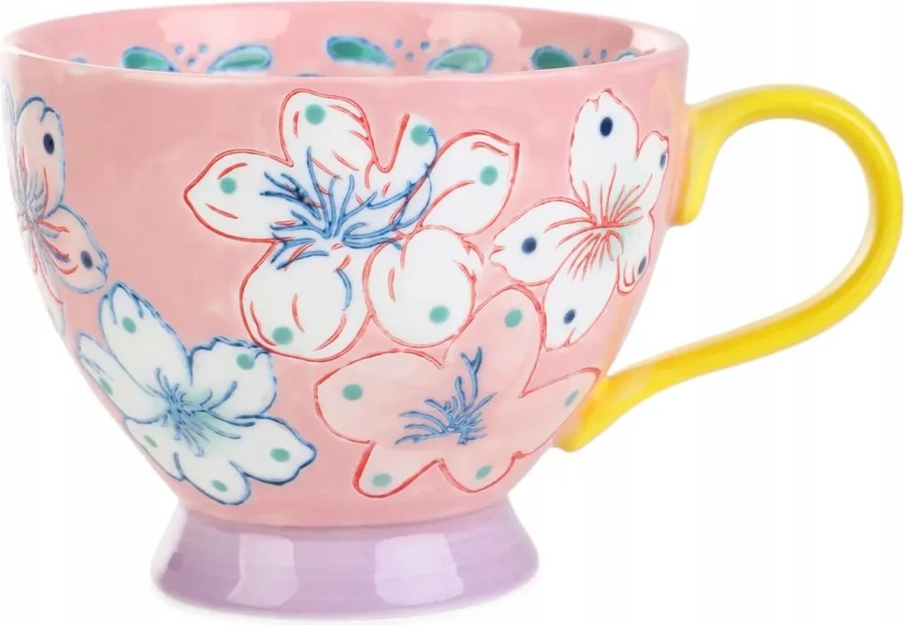 Salva kézzel festett bögre rózsaszín 0,4 l Homla