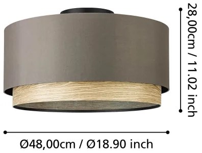 Eglo 390117 - Mennyezeti lámpa MARCHENA 1xE27/40W/230V barna