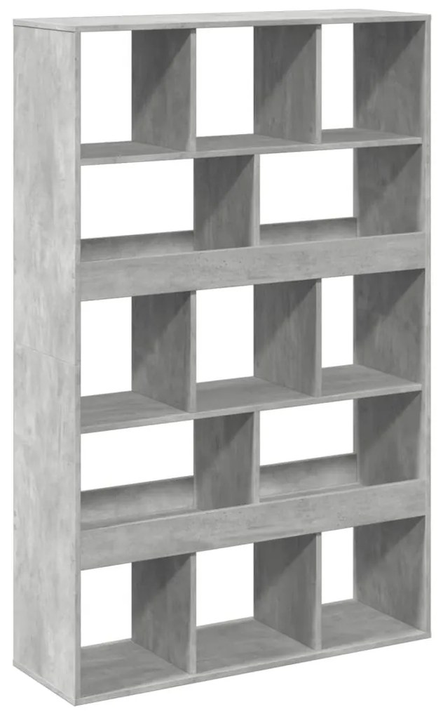 betonszürke szerelt fa könyvespolc 100 x 33 x 156,5 cm