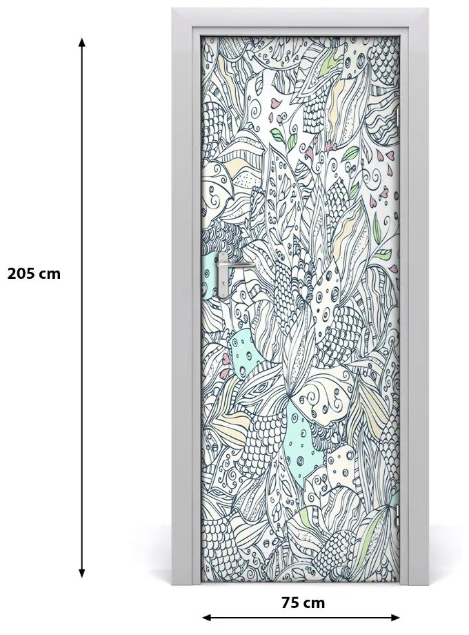 Fotótapéta ajtóra virágos mintával 75x205 cm
