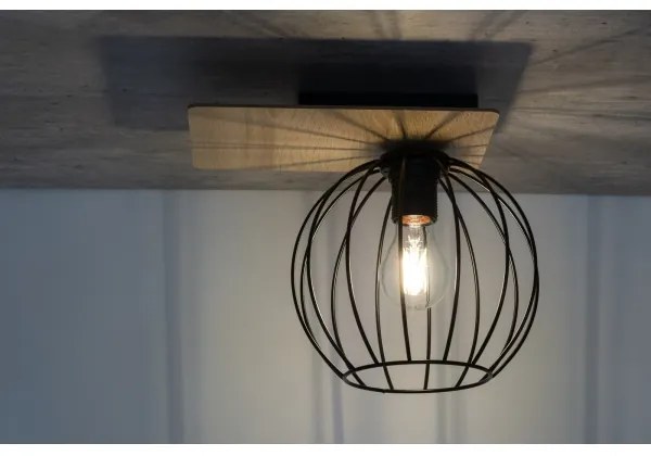 Csillár CYBER 1xE27/60W/230V fa/fekete