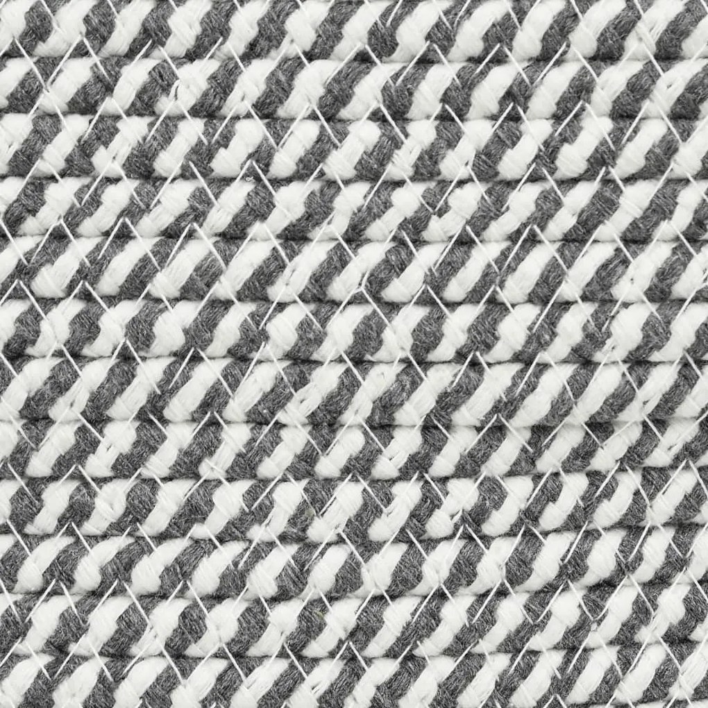 szürke és fehér pamut tárolókosár Ø40 x 25 cm
