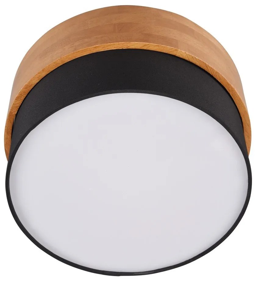 Fekete-natúr színű mennyezeti lámpa textil búrával Seasons – Trio