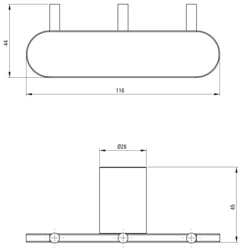 Deante ADR_0131 - Fali kampó ROUND fényes króm
