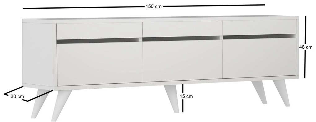 TV asztal/szekrény Siluke (fehér) . Akció -18%. 1095260