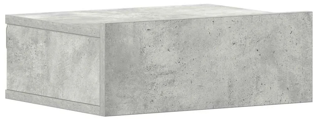 Betonszürke szerelt fa függő éjjeliszekrény 40 x 30 x 15 cm