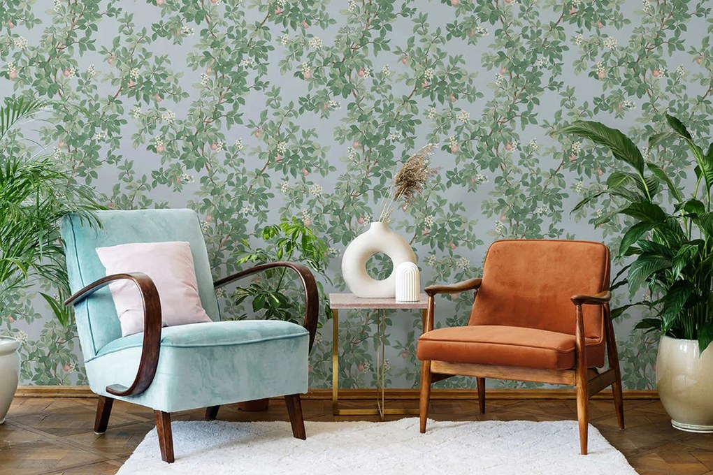 Holden Decor Imaginarium 3 Orange Tree kék gyümölcsös papír tapéta – 14243