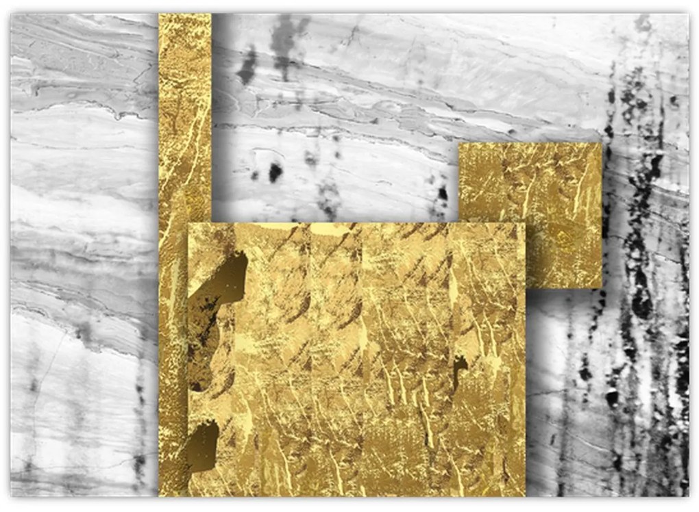 Kép - Arany négyzetek N⁰1 (70x50 cm)