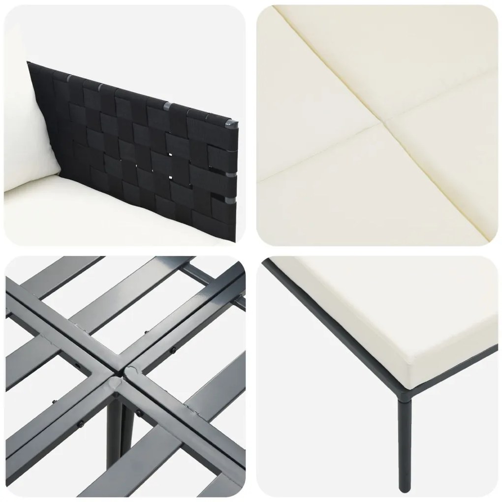Napozóágy párnákkal 2 fő részére Anthracite 115x153x69,5 cm Acél
