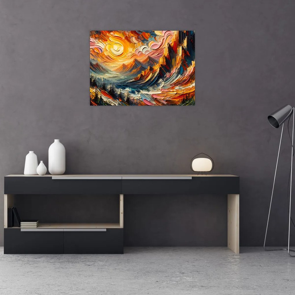 Kép - Hegyek, melyeket napfény ölel (70x50 cm)