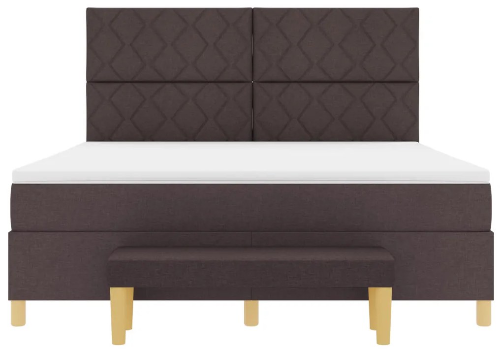 Boxspring ágy matraccal és paddal sötétbarna 180x200 cm szövet