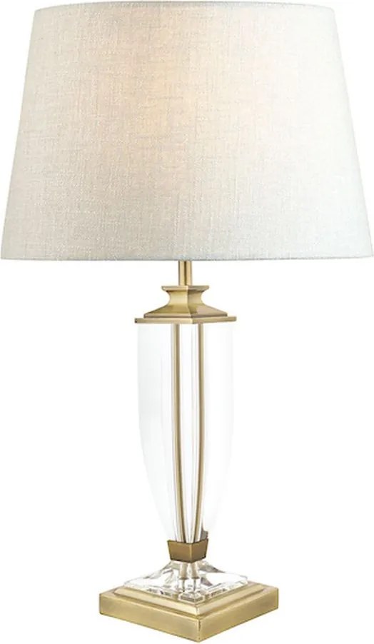 LAURA ASHLEY 3553066-Q CARSON Kristály Asztali lámpa Antik sárgaréz, Fehér B22 IP20