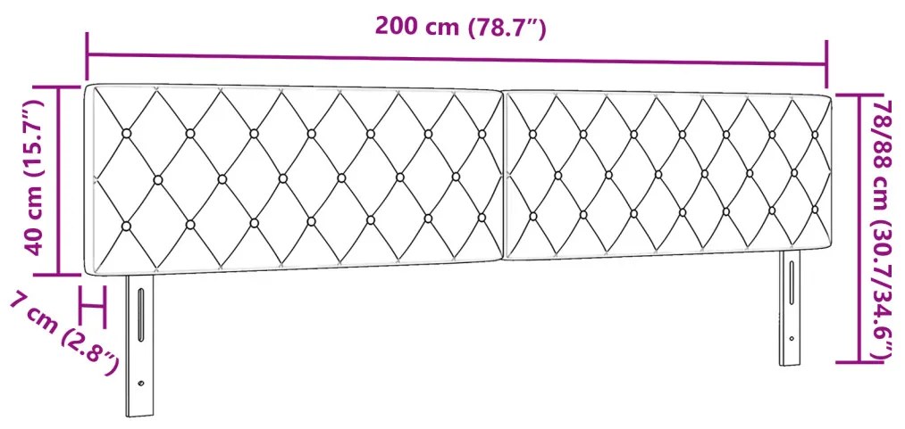 LED ágytámla LED -es lámpákkal Világosszürke 200 cm Poliészter
