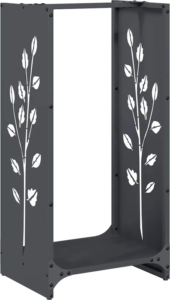 vidaXL antracitszürke hidegen hengerelt acél tűzifatároló 40x30x80 cm