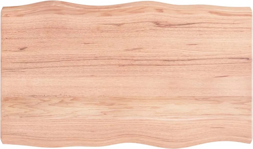 vidaXL világosbarna asztallap 100x60x(2-6)cm kezelt tömör élőszegélyes
