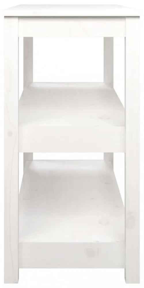 fehér tömör fenyőfa tálalóasztal 110x40x74 cm