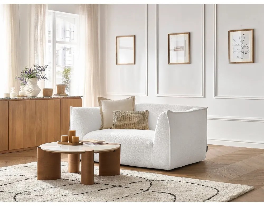 Fehér buklé kanapé 170 cm Giorgia – Bobochic Paris