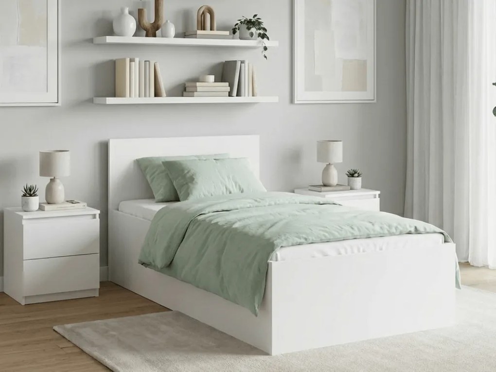 SOFIA ágy 90 x 200 cm, fehér Ágyrács: Lamellás ágyrács, Matrac: Deluxe 10 cm matrac