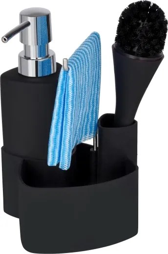 WENKO 3620127800 - EMPIRE mosókészlet 11x19 cm, fekete/ezüst