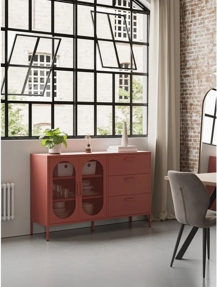 Téglavörös komód 140x90 cm Diora – Marckeric