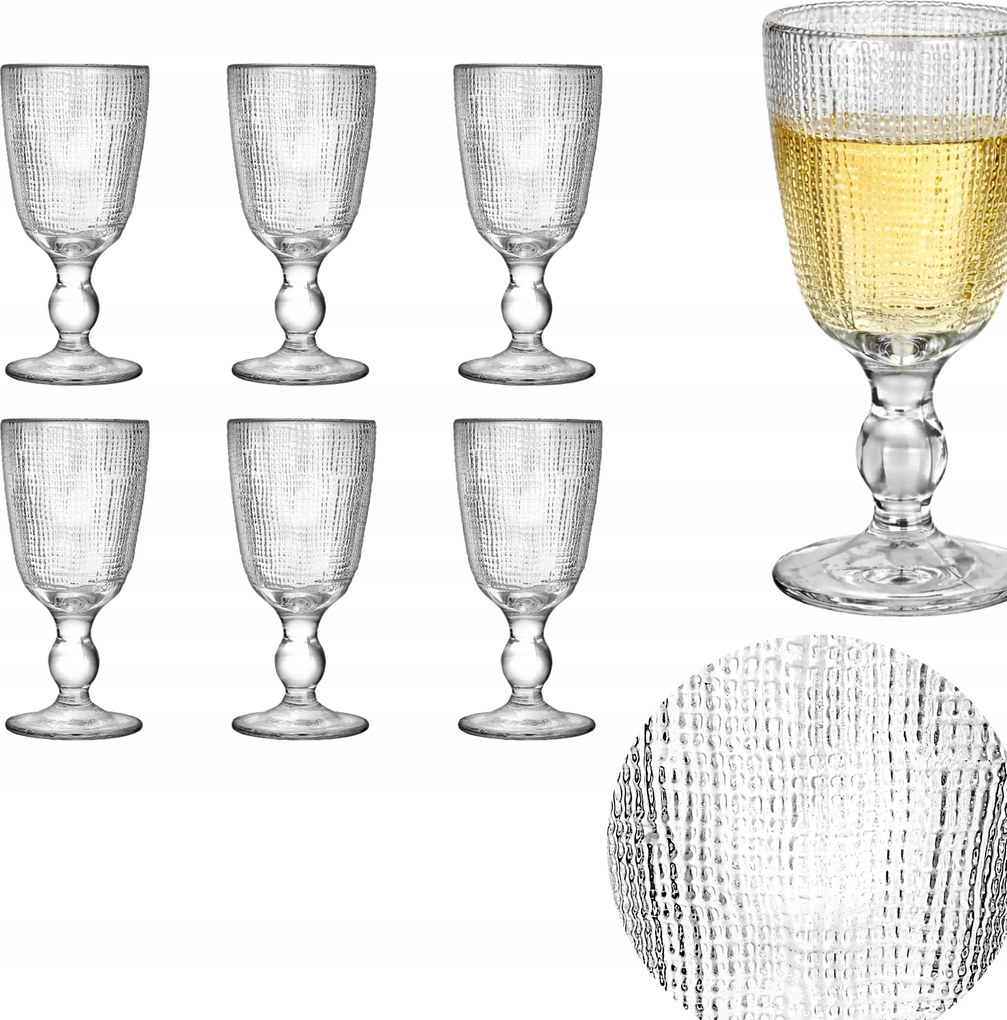 Borospoharak piros fehér 6 db-os Szett 270 ml klasszikus üveg