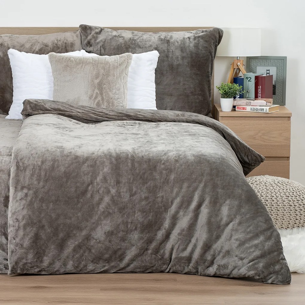 4Home mikroflanel ágyneműhuzat szürke, 140 x 200 cm, 70 x 90 cm