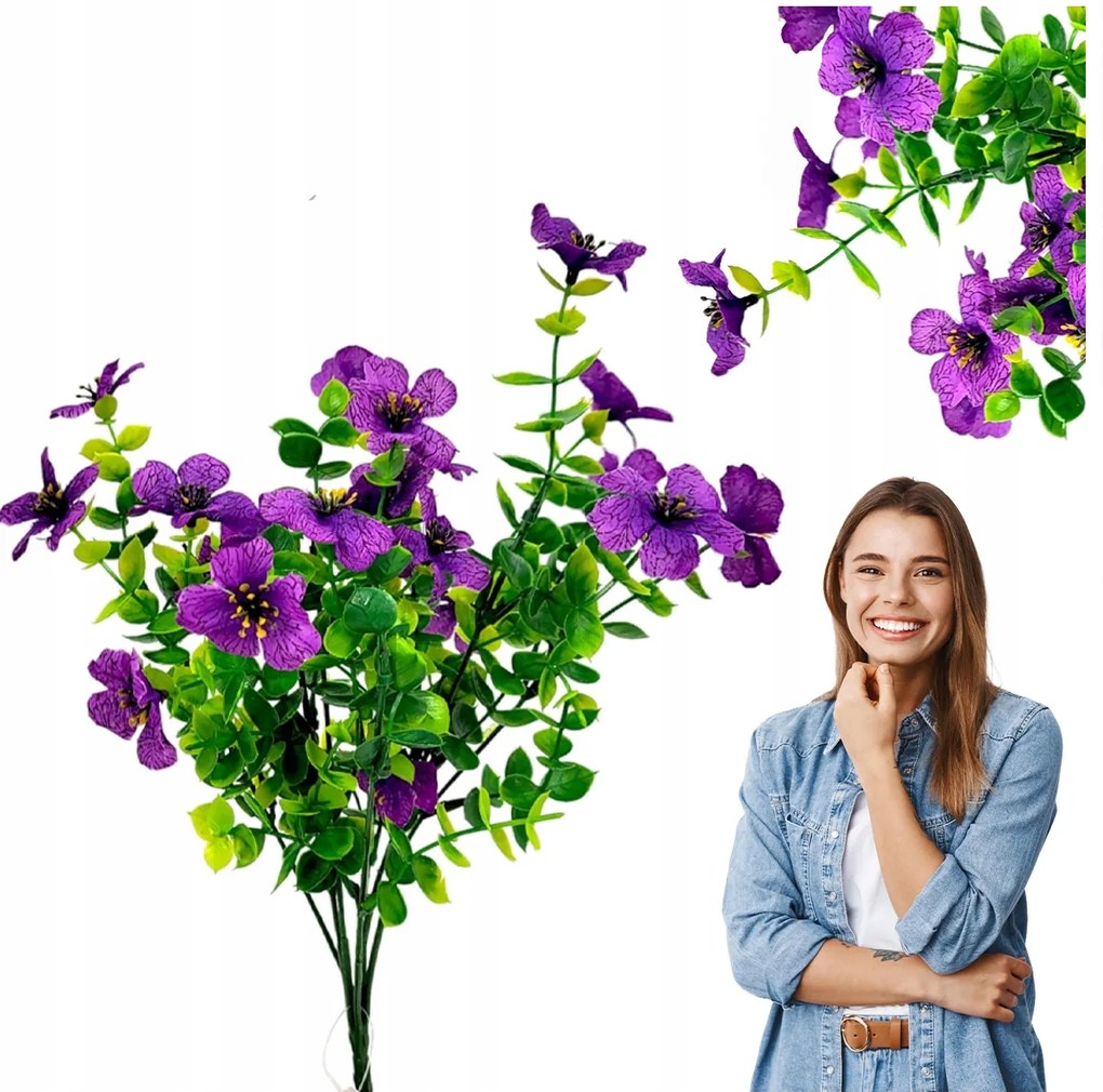 Mesterséges Petúnia Muskátli, Mint Élő Szörf Virágok Erkélyre Lila 1db