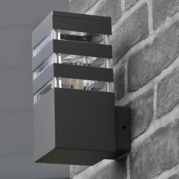 LED RGBW fényerőszabályozható kültéri fali lámpatest TEKSAS 1xE27/12W/230V IP44 antracit