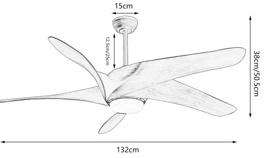 ZEVENTI - LED mennyezeti ventilátor LUCCA LED/18W/230V Tuya Wi-Fi barna + távirányító