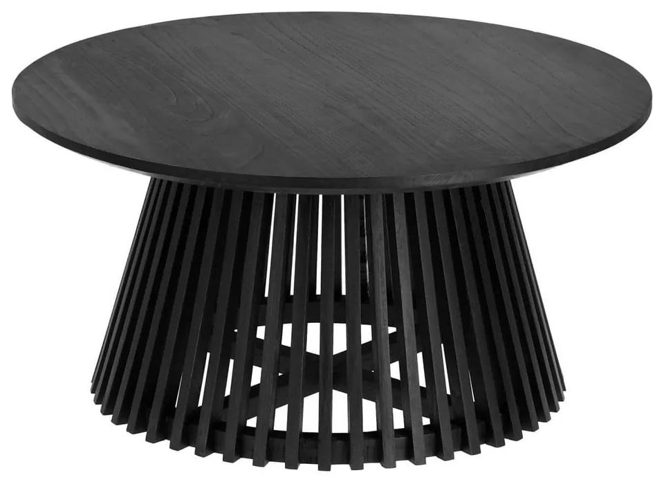 Irune fekete teakfa dohányzóasztal, ⌀ 80 cm - La Forma
