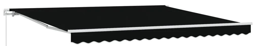 Kézi behúzható napellenző Fekete 400x300 cm