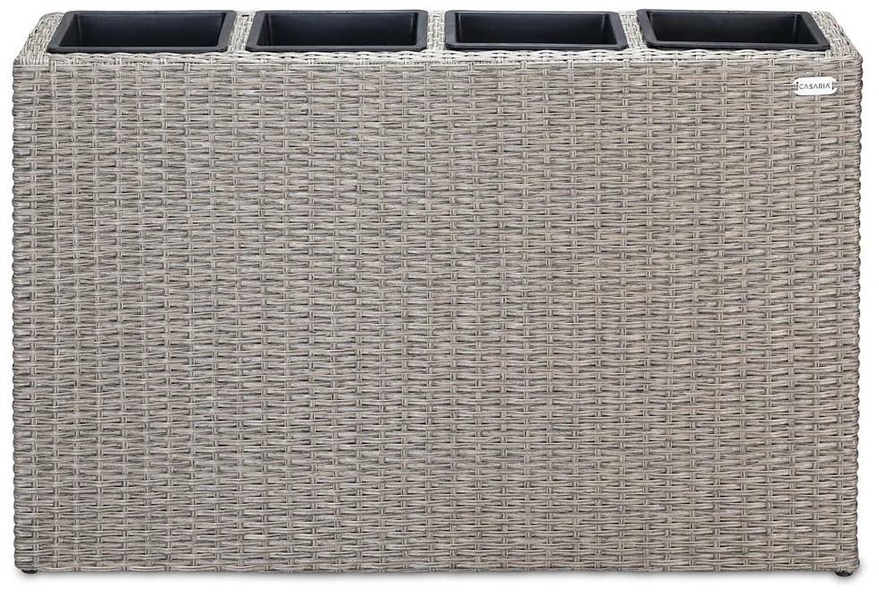 Casaria® Virágláda 95x27x60 cm krémszínű - 4 edény