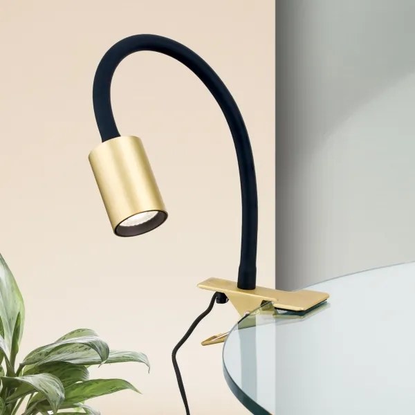 Orion Str 10-489 - LED Rugalmas asztali lámpa klipsszel KURT LED/5W/230V arany