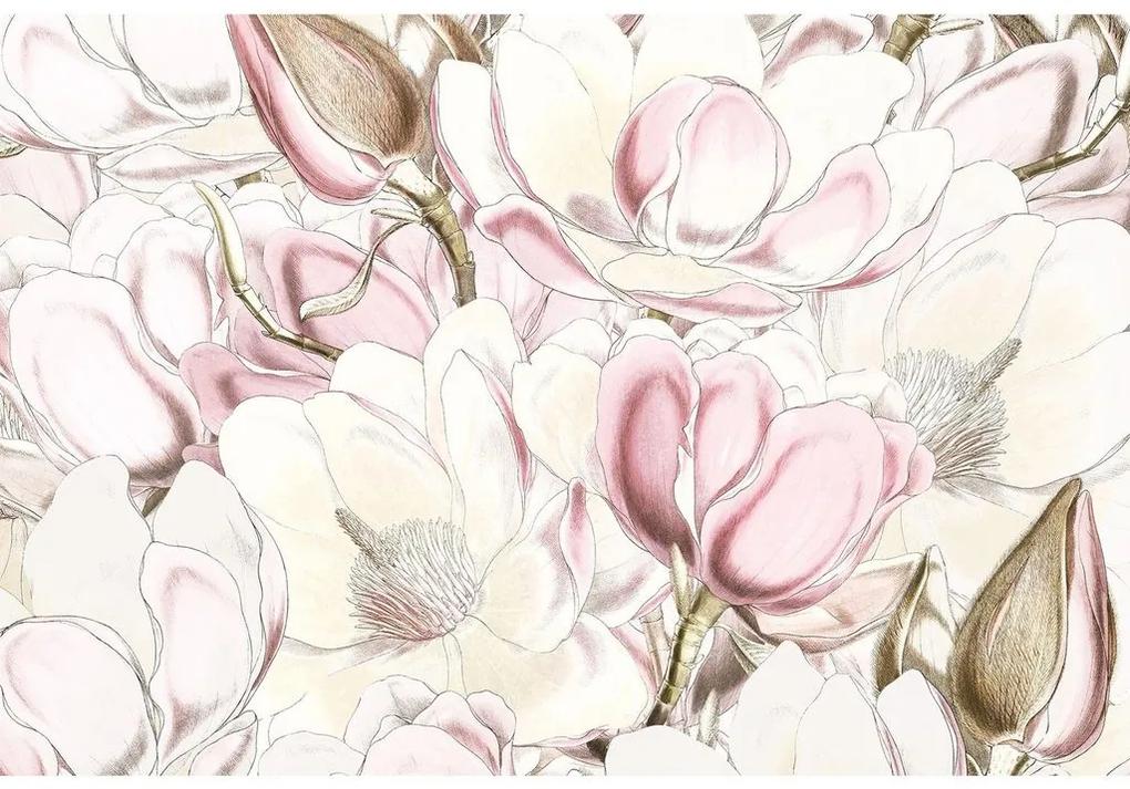 Virágszirom mintás tapéta, 368x248 cm, babarózsaszín - MAGNOLIA