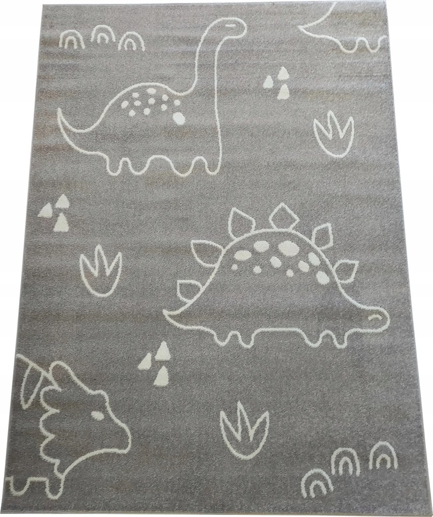 Gyerekszőnyeg dinoszauruszok, szürke 60x120 cm
