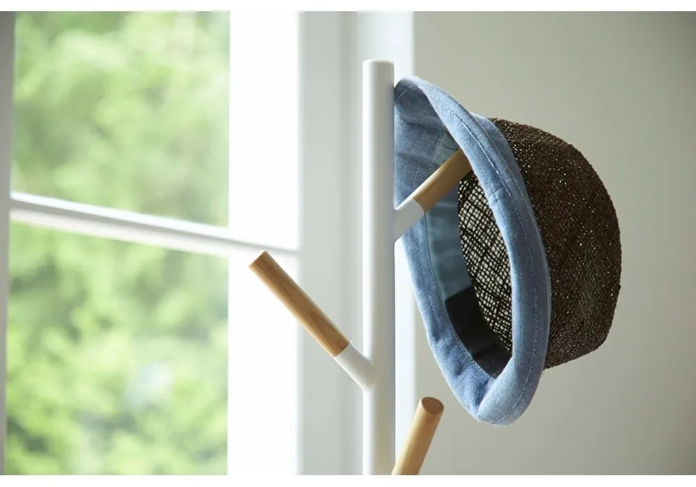 Plain Pole Hanger fehér állófogas bükkfa részletekkel - YAMAZAKI