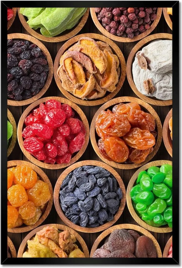 Poszterek keretben 40x60 Aszalt gyümölcsök tálakban