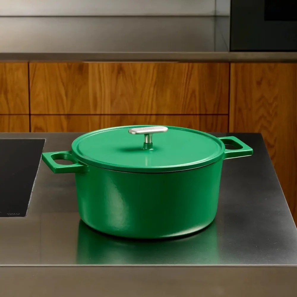 Indukciós tűzhelyhez alkalmas öntöttvas lábas fedővel 5,5 l Mattia 3.0 – FABINI