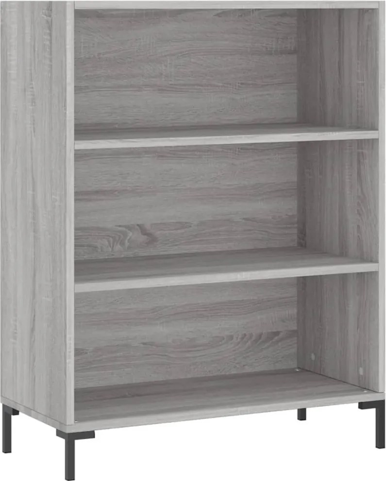 vidaXL szürke sonoma színű szerelt fa könyvespolc 69,5 x 32,5 x 90 cm